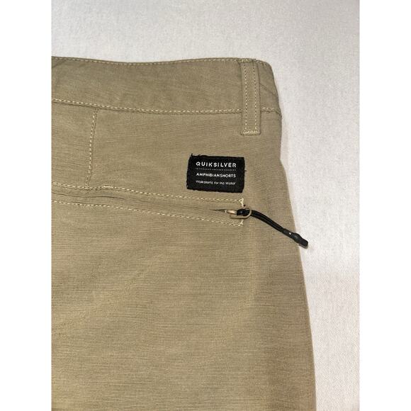 Quicksilver Amphibian Men’s Shorts Khaki Brown Size 42 X 9 | 4 Way Stretch Chino - Picture 9 of 13